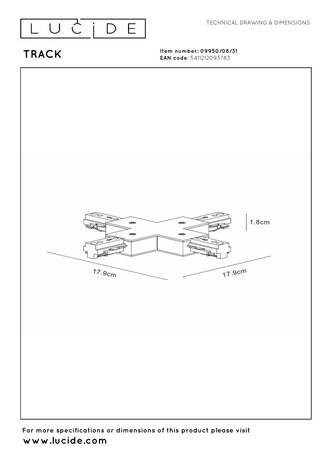 Lucide TRACK X Kupplung - 1-Phasen-Schienensystem / Schienenbeleuchtung - Weiß (Verlängerung) Lucide TRACK X Kupplung - 1-Phasen-Schienensystem / Schienenbeleuchtung - Weiß (Verlängerung)