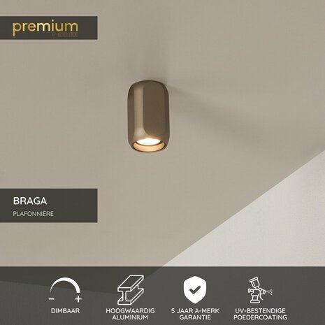 Lucide Premium BRAGA - Deckenleuchte - 1xGU10 - Kaffee Lucide Premium BRAGA - Deckenleuchte - 1xGU10 - Kaffee