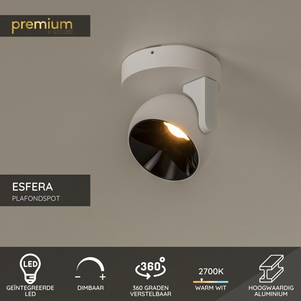 Lucide Premium ESFERA - Deckenstrahler - LED Dimb. - 1x11W 2700K - Weiß