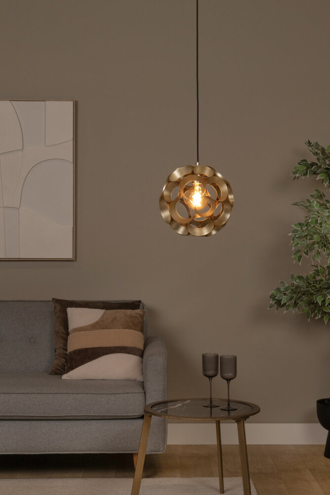 Lucide HANNELORE - Hängeleuchte - Ø 30 cm - 1xE27 - Matt Gold / Messing