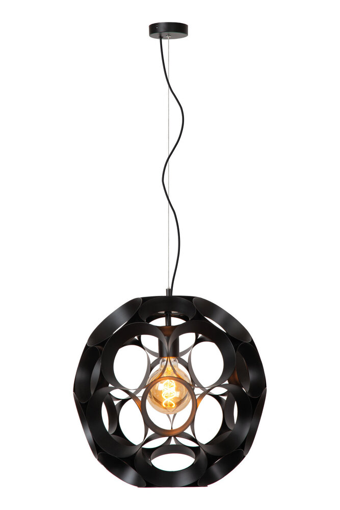 Lucide HANNELORE - Hängeleuchte - Ø 40 cm - 1xE27 - Schwarz