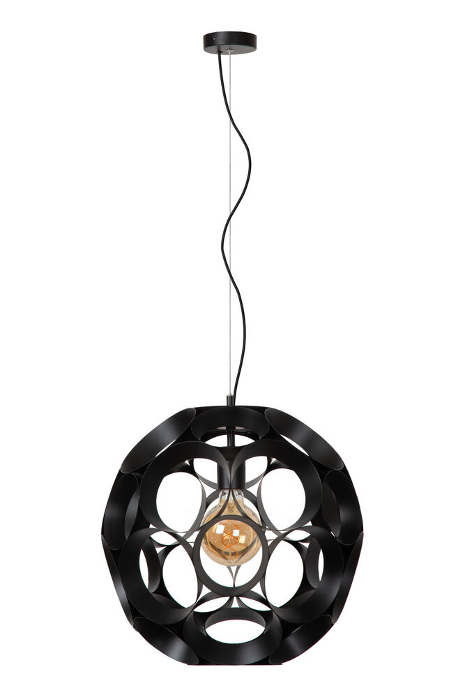 Lucide HANNELORE - Hängeleuchte - Ø 40 cm - 1xE27 - Schwarz