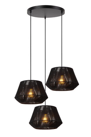 Lucide JESSICA - Hängeleuchte - Ø 35,5 cm - 3xE27 - Schwarz