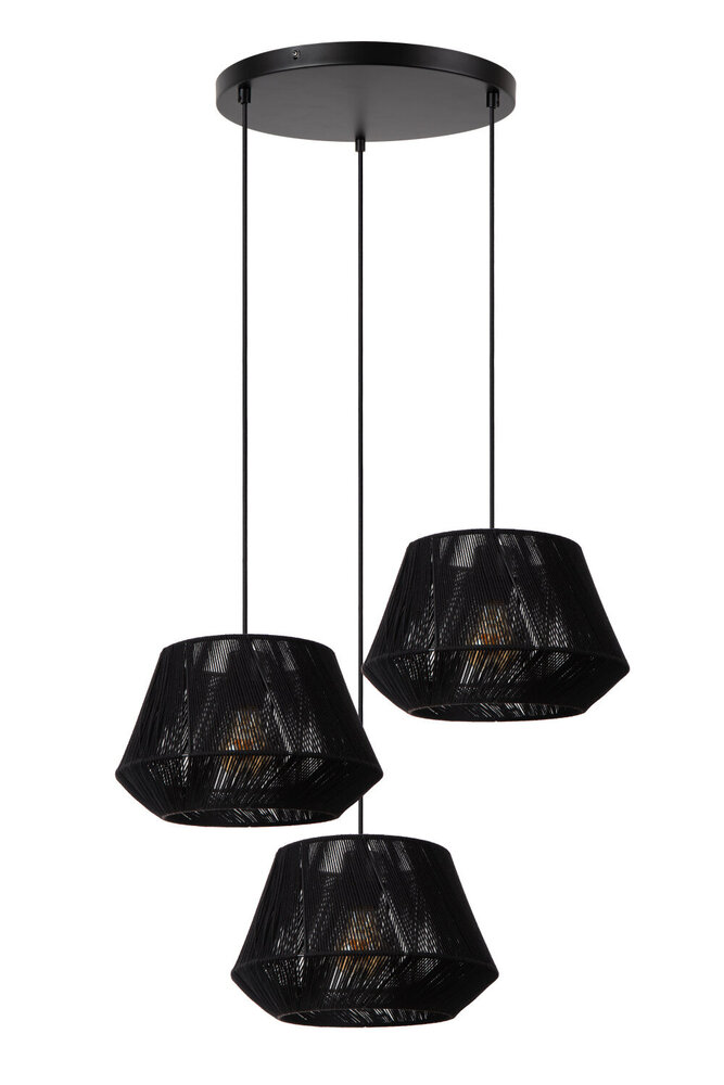 Lucide JESSICA - Hängeleuchte - Ø 35,5 cm - 3xE27 - Schwarz