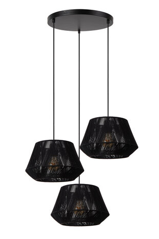 Lucide JESSICA - Hängeleuchte - Ø 35,5 cm - 3xE27 - Schwarz