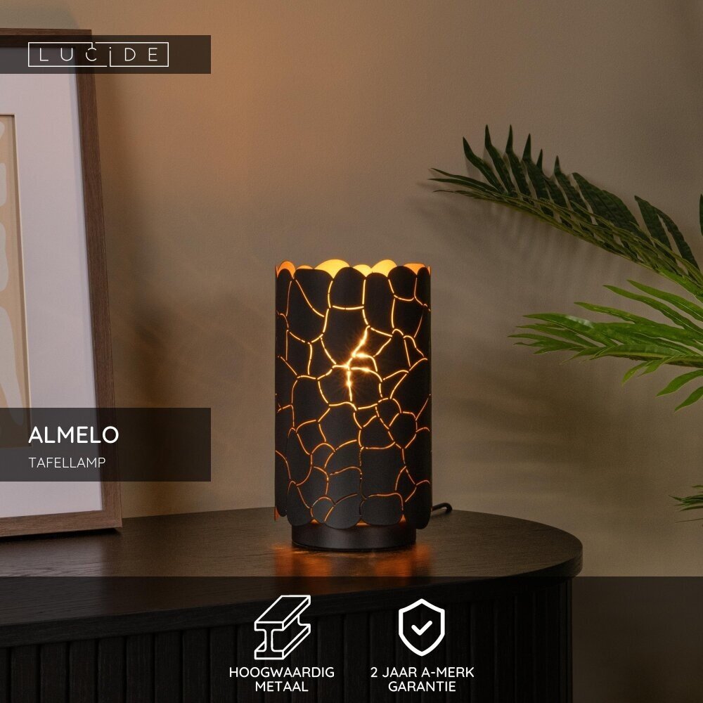Lucide ALMELO - Tischleuchte - Ø 15 cm - 1xE27 - Schwarz Lucide ALMELO - Tischleuchte - Ø 15 cm - 1xE27 - Schwarz