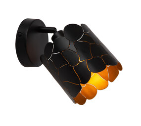 Lucide ALMELO - Wandspot / Wandleuchte - Ø 12 cm - 1xE14 - Schwarz