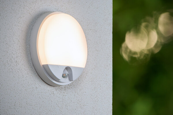 Lucide HUPS IR - Wandleuchte Innen/Außen - Ø 21 cm - LED - 1x10W 3000K - IP54 - Bewegungs- & Tag/Nachtsensor - Weiß