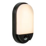 Lucide HUPS IR - Wandleuchte Innen/Außen - LED - 1x10W 3000K - IP54 - Bewegungs- & Tag/Nachtsensor - Schwarz