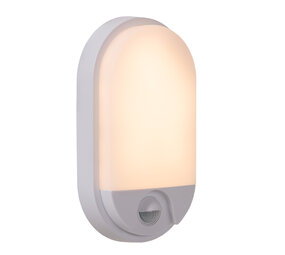 Lucide HUPS IR - Wandleuchte Innen/Außen - LED - 1x10W 3000K - IP54 - Bewegungs- & Tag/Nachtsensor - Weiß