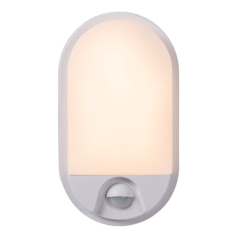 Lucide HUPS IR - Wandleuchte Innen/Außen - LED - 1x10W 3000K - IP54 - Bewegungs- & Tag/Nachtsensor - Weiß