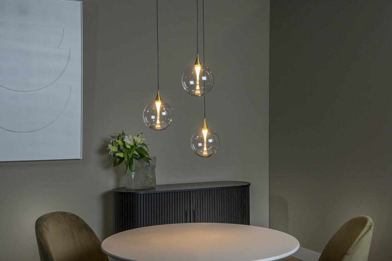 Lucide Premium GISELA - Hängeleuchte - Ø 36 cm - LED Dimb. - 3x4,3W 2700K - Transparent Lucide Premium GISELA - Hängeleuchte - Ø 36 cm - LED Dimb. - 3x4,3W 2700K - Transparent