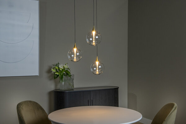 Lucide Premium GISELA - Hängeleuchte - Ø 36 cm - LED Dimb. - 3x4,3W 2700K - Transparent Lucide Premium GISELA - Hängeleuchte - Ø 36 cm - LED Dimb. - 3x4,3W 2700K - Transparent