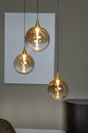 Lucide Premium GISELA - Hängeleuchte - Ø 36 cm - LED Dimb. - 3x4,3W 2700K - Bernstein Lucide Premium GISELA - Hängeleuchte - Ø 36 cm - LED Dimb. - 3x4,3W 2700K - Bernstein