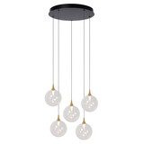 Lucide Premium GISELA - Hängeleuchte - Ø 48 cm - LED Dimb. - 5x3,8W 2700K - Transparent