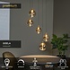Lucide Premium GISELA - Hängeleuchte - Ø 48 cm - LED Dimb. - 5x3,8W 2700K - Bernstein