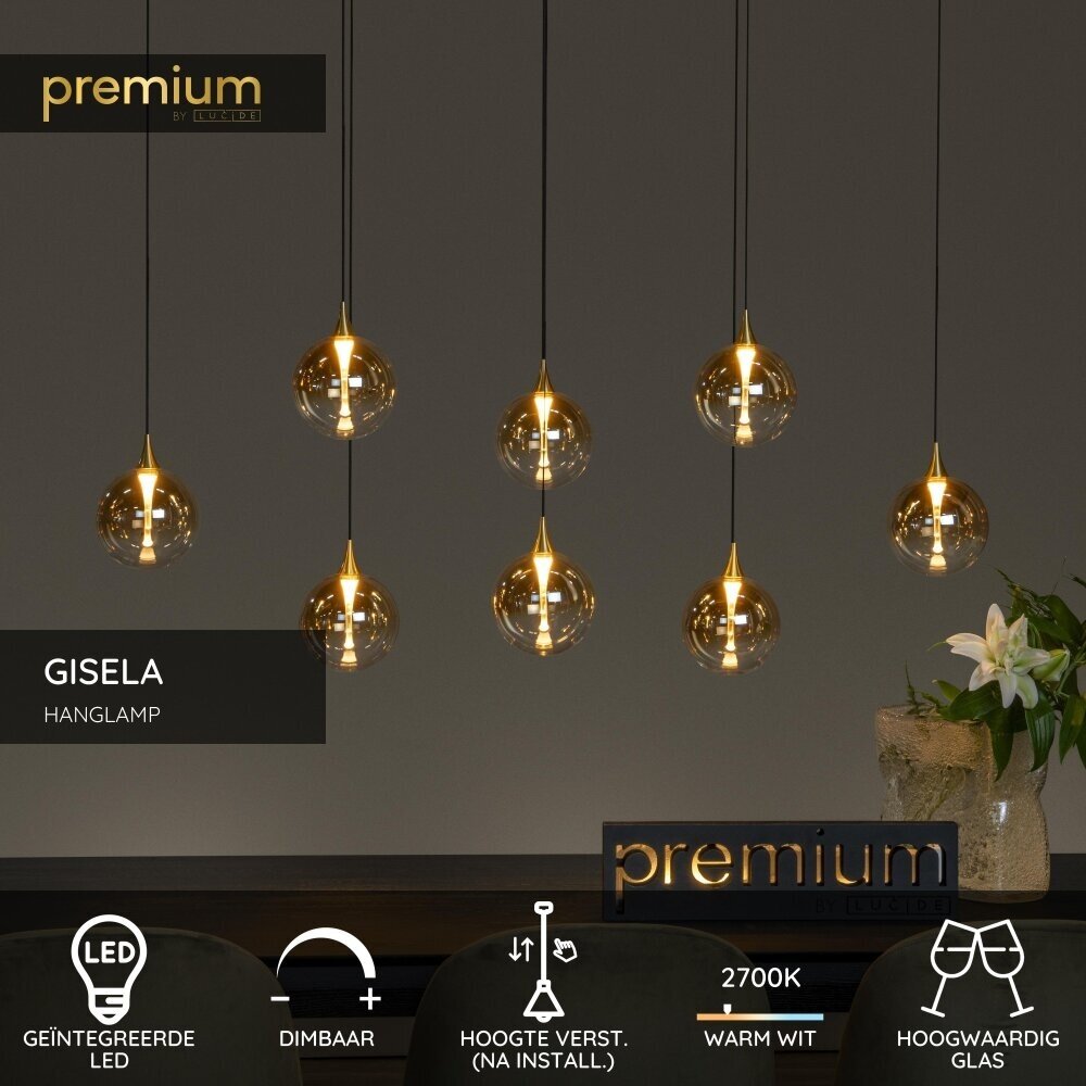 Lucide Premium GISELA - Hängeleuchte - LED Dimb. - 8x3,9W 2700K - Bernstein Lucide Premium GISELA - Hängeleuchte - LED Dimb. - 8x3,9W 2700K - Bernstein