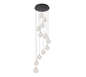 Lucide Premium GISELA - Hängeleuchte - Ø 61 cm - LED Dimb. - 12x3,5W 2700K - Transparent