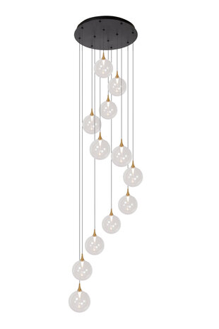 Lucide Premium GISELA - Hängeleuchte - Ø 61 cm - LED Dimb. - 12x3,5W 2700K - Transparent