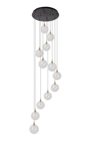 Lucide Premium GISELA - Hängeleuchte - Ø 61 cm - LED Dimb. - 12x3,5W 2700K - Transparent