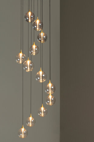 Lucide Premium GISELA - Hängeleuchte - Ø 61 cm - LED Dimb. - 12x3,5W 2700K - Transparent