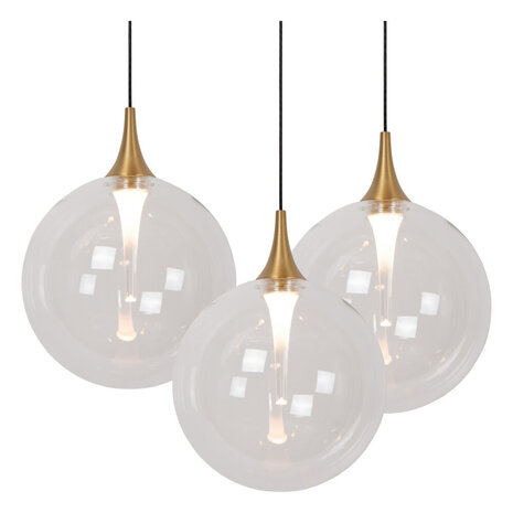 Lucide Premium GISELA - Hängeleuchte - Ø 61 cm - LED Dimb. - 12x3,5W 2700K - Transparent