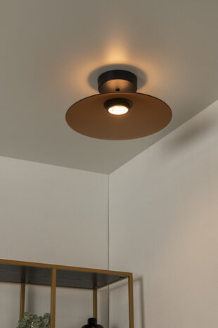 Lucide Premium MENGA - Deckenleuchte - Ø 40 cm - LED Dimb. - 1x11W 2700K - Bernstein