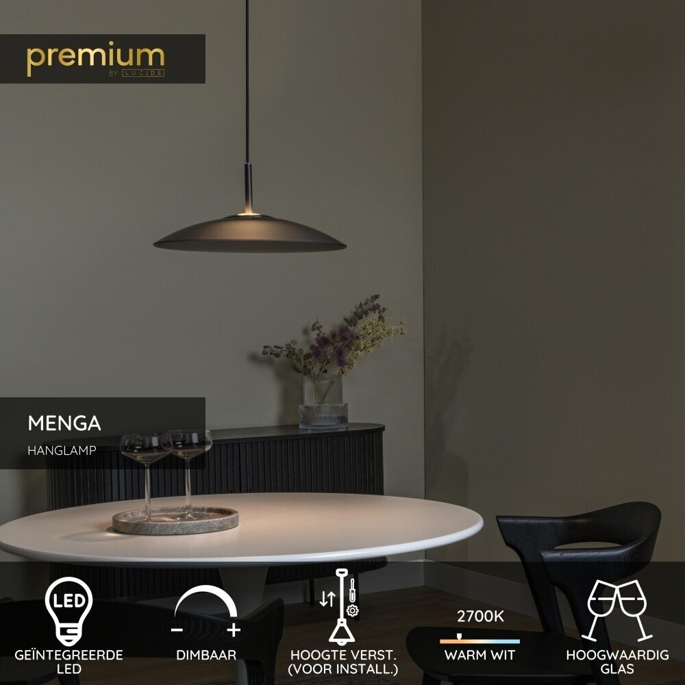 Lucide Premium MENGA - Hängeleuchte - Ø 40 cm - LED Dimb. - 1x11W 2700K - Fumé Lucide Premium MENGA - Hängeleuchte - Ø 40 cm - LED Dimb. - 1x11W 2700K - Fumé