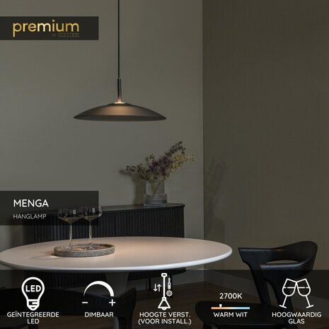 Lucide Premium MENGA - Hängeleuchte - Ø 40 cm - LED Dimb. - 1x11W 2700K - Fumé Lucide Premium MENGA - Hängeleuchte - Ø 40 cm - LED Dimb. - 1x11W 2700K - Fumé