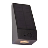 Lucide IRWIN - Wandleuchte - Solar - LED Dimb. - 1x2W 2850K/3150K - IP54 - Tag/Nacht-Sensor - Schwarz