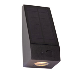 Lucide IRWIN - Wandleuchte - Solar - LED Dimb. - 1x2W 2850K/3150K - IP54 - Tag/Nacht-Sensor - Schwarz