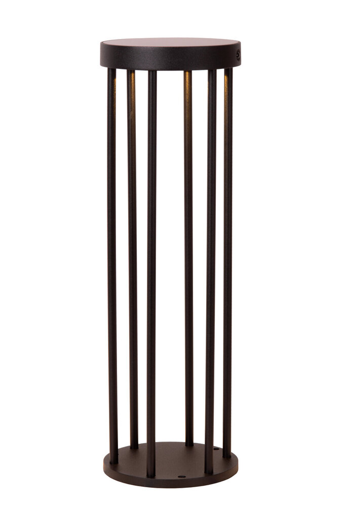 Lucide JACKSON - Sockelleuchte - Solar - Ø 16 cm - LED Dim to warm - 1x2W 2850K/3150K - IP65 - Tag/Nachtsensor - Schwarz