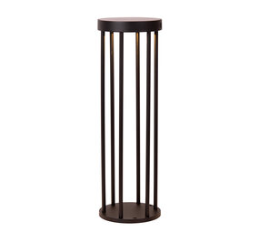 Lucide JACKSON - Sockelleuchte - Solar - Ø 16 cm - LED Dim to warm - 1x2W 2850K/3150K - IP65 - Tag/Nachtsensor - Schwarz