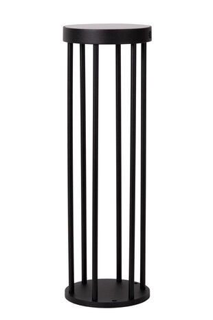 Lucide JACKSON - Sockelleuchte - Solar - Ø 16 cm - LED Dim to warm - 1x2W 2850K/3150K - IP65 - Tag/Nachtsensor - Schwarz