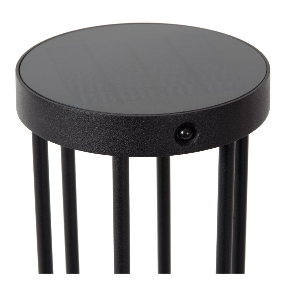 Lucide JACKSON - Sockelleuchte - Solar - Ø 16 cm - LED Dim to warm - 1x2W 2850K/3150K - IP65 - Tag/Nachtsensor - Schwarz