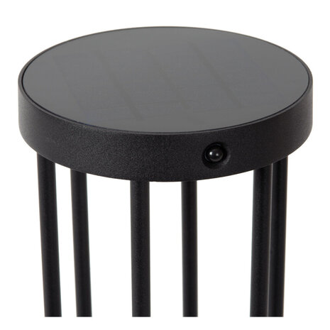 Lucide JACKSON - Sockelleuchte - Solar - Ø 16 cm - LED Dim to warm - 1x2W 2850K/3150K - IP65 - Tag/Nachtsensor - Schwarz