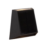 Lucide LUTON - Wandleuchte - Solar - LED Dimb. - 1x1W 2850K/3150K - IP54 - Tag/Nacht-Sensor - Schwarz
