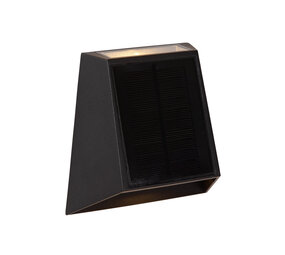 Lucide LUTON - Wandleuchte - Solar - LED Dimb. - 1x1W 2850K/3150K - IP54 - Tag/Nacht-Sensor - Schwarz
