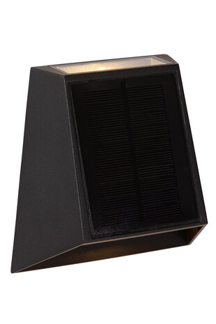 Lucide LUTON - Wandleuchte - Solar - LED Dimb. - 1x1W 2850K/3150K - IP54 - Tag/Nacht-Sensor - Schwarz Lucide LUTON - Wandleuchte - Solar - LED Dimb. - 1x1W 2850K/3150K - IP54 - Tag/Nacht-Sensor - Schwarz
