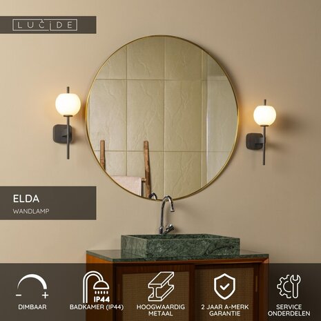 Lucide ELDA - Wandleuchte Bad - 1xG9 - IP44 - Schwarz Lucide ELDA - Wandleuchte Bad - 1xG9 - IP44 - Schwarz
