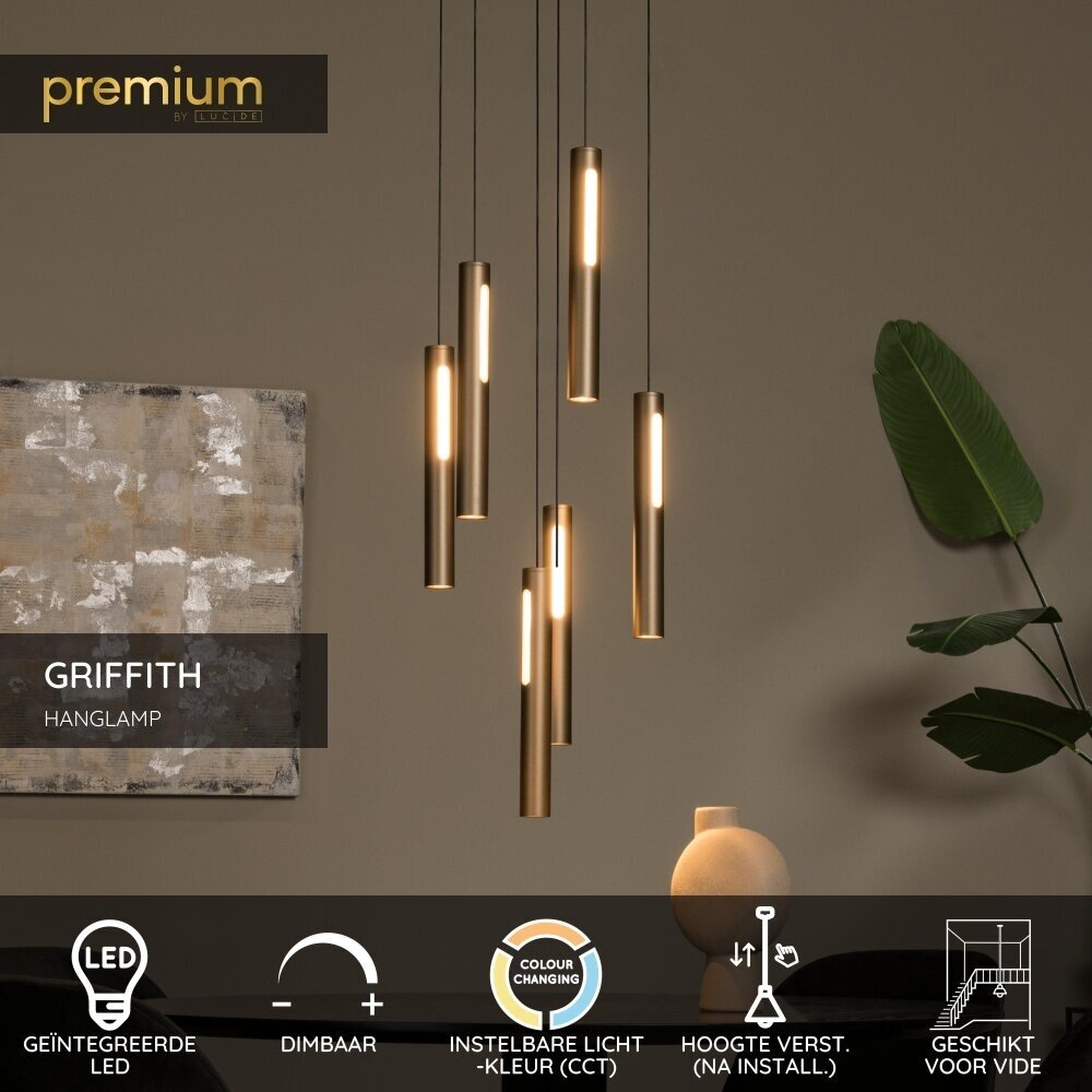 Lucide Premium GRIFFITH - Hängeleuchte - Ø 38 cm - LED Dimb. - CCT - 6x6W 2700K/4000K - Bronze Lucide Premium GRIFFITH - Hängeleuchte - Ø 38 cm - LED Dimb. - CCT - 6x6W 2700K/4000K - Bronze