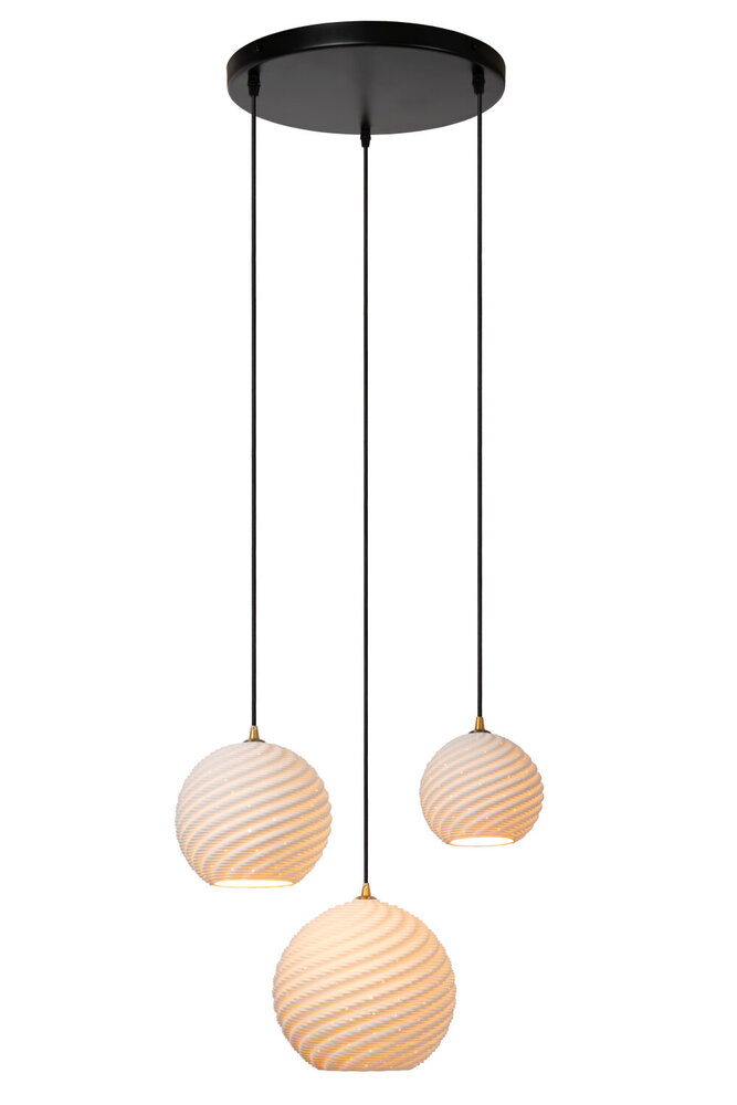Lucide BINA - Hängeleuchte - Ø 40 cm - 3xE27 - Weiß