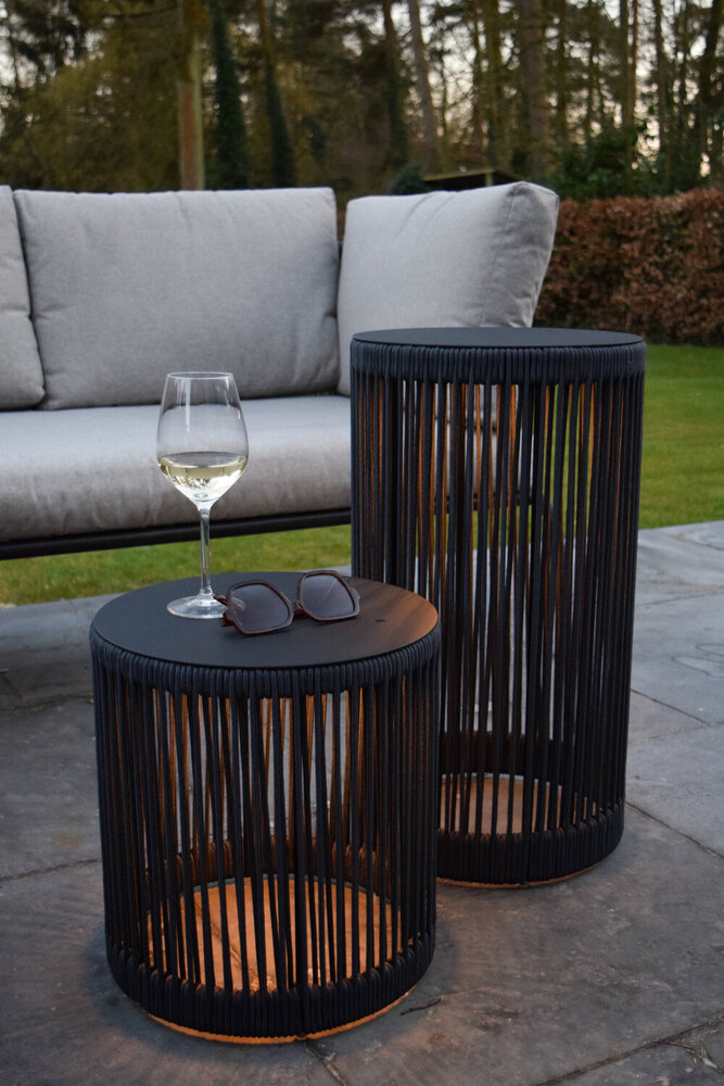 Lucide PINGI - Wiederaufladbare Stehleuchte Innen/Außen - Batterie/Batterie - Ø 33,5 cm - LED 3 StepDim - 1x3W 3000K - IP44 - Schwarz