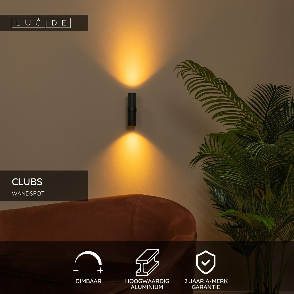Lucide CLUBS - Wandstrahler / Wandleuchte - 2xGU10 - Schwarz Lucide CLUBS - Wandstrahler / Wandleuchte - 2xGU10 - Schwarz