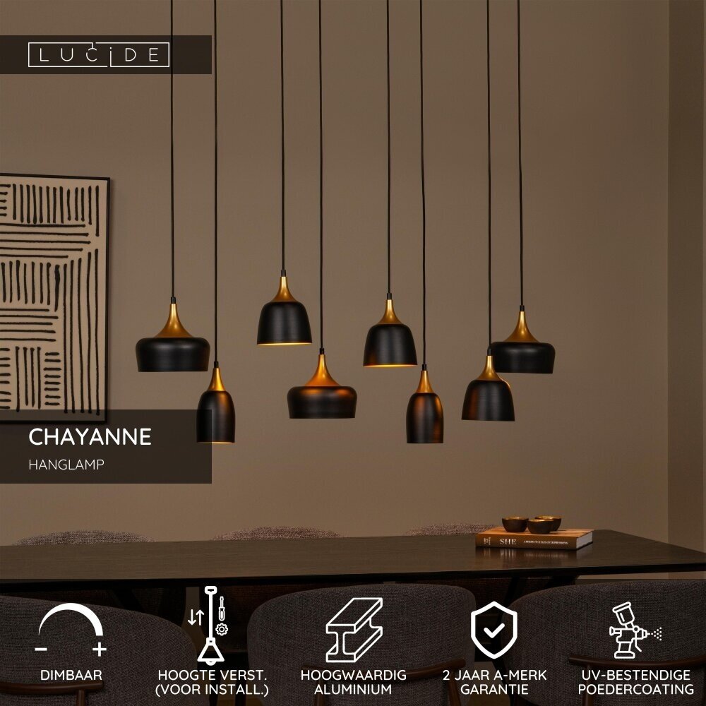 Lucide CHAYANNE - Hängeleuchte - 8xE14 - Schwarz