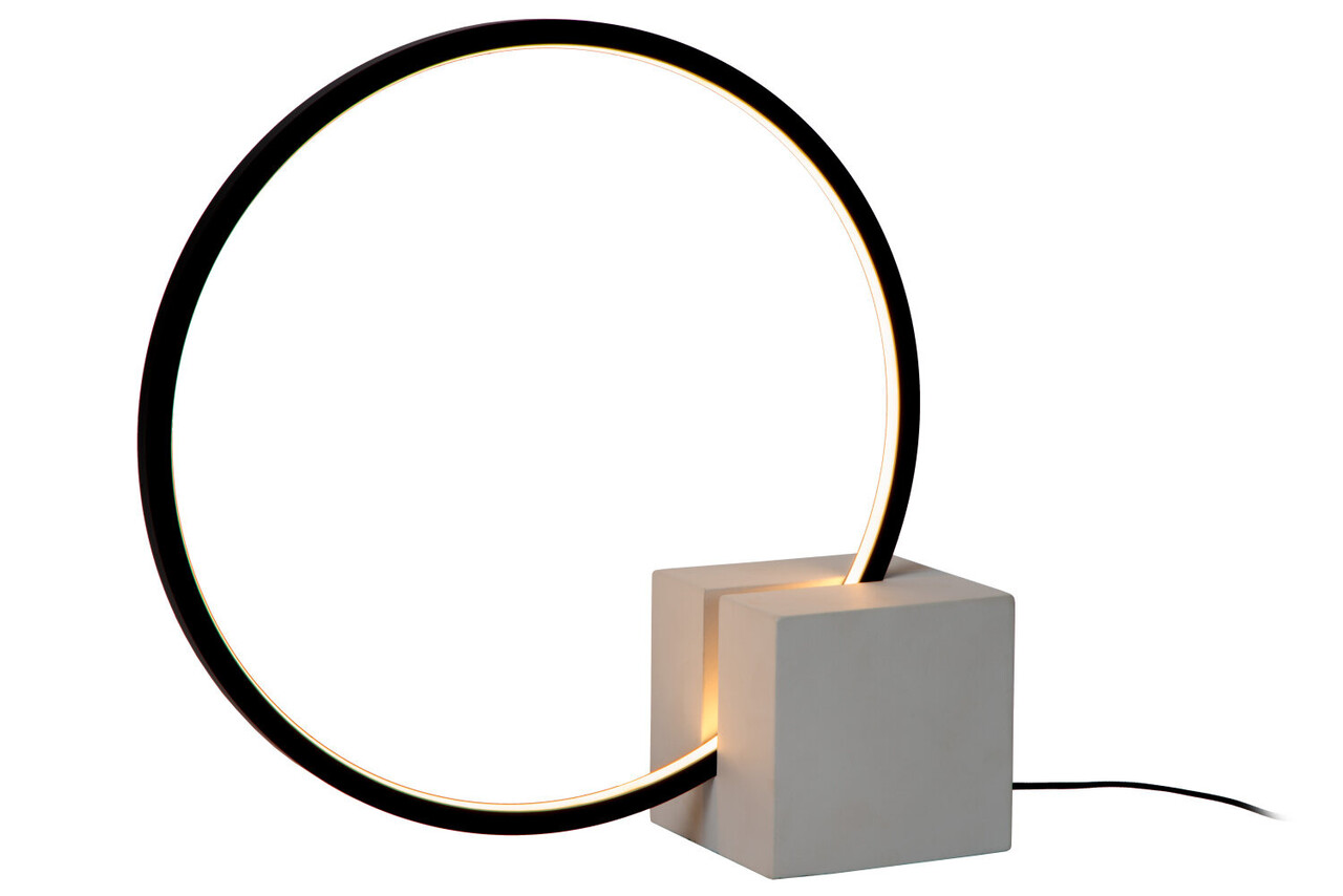 Lucide CIRKELIS - Tischleuchte - Ø 32 cm - LED Dimb. - 1x6W 3000K - Schwarz