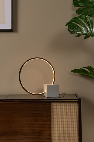 Lucide CIRKELIS - Tischleuchte - Ø 32 cm - LED Dimb. - 1x6W 3000K - Schwarz