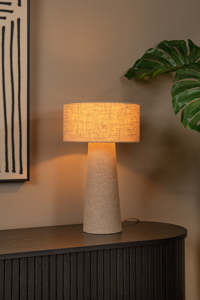 Lucide LEEROY - Tischleuchte - Ø 30 cm - 1xE27 - Taupe