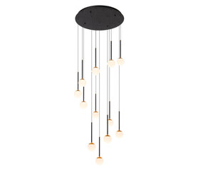 Lucide Premium CALINA - Hängeleuchte - Ø 69,9 cm - LED Dimb. - 12x7,7W 2700K - Schwarz