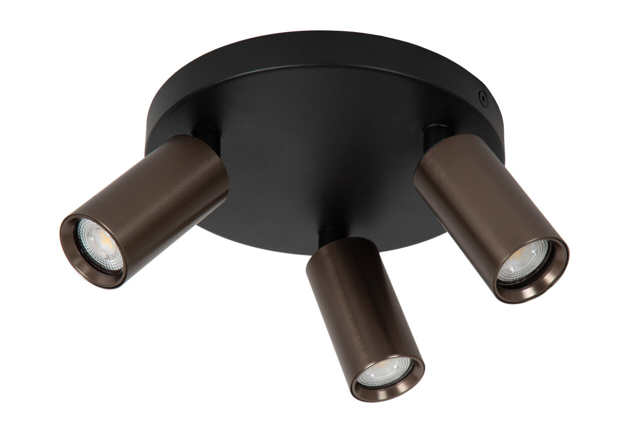 Lucide RITMO - Deckenstrahler - Ø 18 cm - 3xGU10 (MR11) - Kaffee